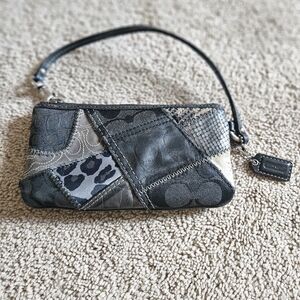 Coach Black and Gray Clutch Wristlet